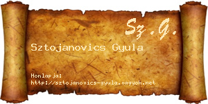 Sztojanovics Gyula névjegykártya